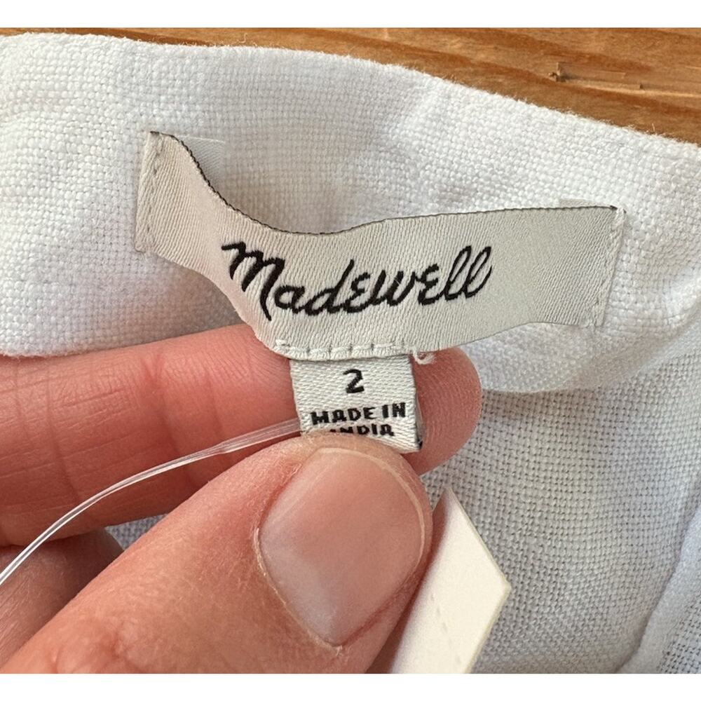 Madewell NWT Women’s Spaghetti strap linen Goldie A-Line Midi dress 2 White P9 - Picture 4 of 8
